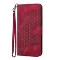 thumbnail image 1 of Allytech Flip Cover 3D Geometric Lattice Stand Hand Wrist Folio Credit Card Slots Wallet Case Soft Shell Cell Phone Case for Samsung Galaxy A15 5G, Rose, 1 of 8