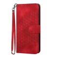 thumbnail image 1 of Allytech Flip Cover 3D Geometric Lattice Stand Hand Wrist Folio Credit Card Slots Wallet Case Soft Shell Cell Phone Case for Samsung Galaxy A32 4G, Red, 1 of 1
