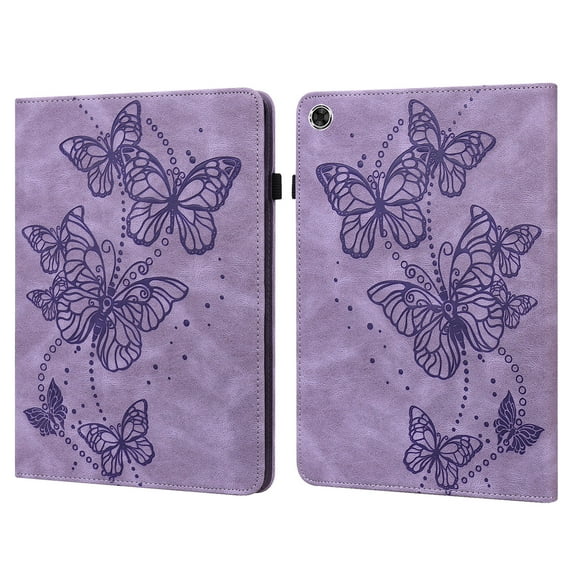 Allytech Flip Cover Case for Lenovo Tab M10 3rd Gen 10.1 inch 2022 (TB-328F), Butterfly Embossed Shockproof Kickstand Protective Cards Slots Pencil Holder Tablet Case for Lenovo Tab M10 3rd Gen,Purple