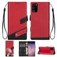 thumbnail image 1 of Allytech Flip Cover for Samsung Galaxy Note 20, PU Leather Folding Stand Shockproof Credit Cards Slots Drop Protection Wrist Strap Magnetic Closure Wallet Case for Galaxy Note 20, Red, 1 of 6