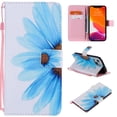 thumbnail image 1 of Allytech Flip PU Leather Case for iPhone 14 Plus 5G 2022 (6.1 inch), Hands Free Stand Magnetic Closure TPU Bumper Anti-Scratch Case for Apple iPhone 14 Plus, Blue Sunflower, 1 of 5