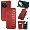 thumbnail image 1 of Allytech Flip Wallet Case for OnePlus 12R, Premium PU Leather Luxury Case with Kickstand & Card Slots, Magnetic Closure Inner Soft TPU Shockproof Protective Case for Women Men - Red, 1 of 6