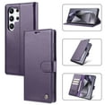 thumbnail image 1 of Allytech Flip Wallet Case for Samsung Galaxy S22 Ultra, with Credit Card Slots, Magnetic Clasp, Slim Thin RFID Blocking Premium PU Leather Shockproof Kickstand Cover Case for Women Men - Purple, 1 of 7