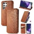 thumbnail image 1 of Allytech Flip Wallet Case for Samsung Galaxy S22 Ultra, Premium PU Leather Luxury Case with Kickstand & Card Slots, Magnetic Closure Inner Soft TPU Shockproof Protective Case for Women Men - Brown, 1 of 9