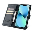 thumbnail image 1 of Allytech Flip Wallet Case for iPhone 12 mini, with Credit Card Slots, Magnetic Clasp, Slim Thin RFID Blocking Premium PU Leather Shockproof Kickstand Cover Case for Women Men - Black, 1 of 6