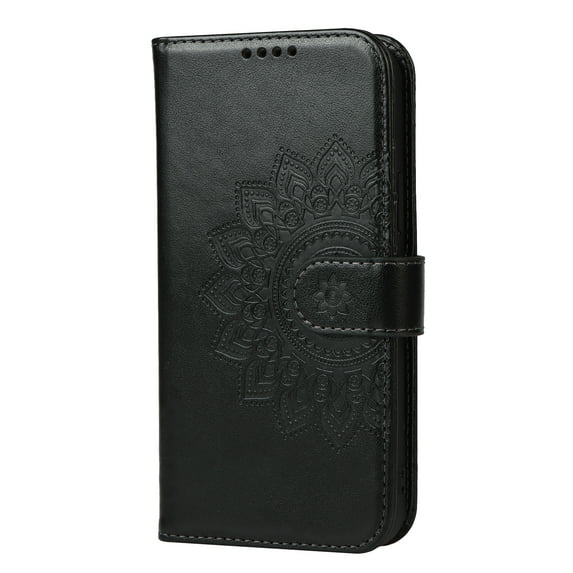 Allytech Flip Wallet Case For iPhone 13 6.1 inch,Luxury PU Leather 360 Protection Shockproof Magnetic Stand with Wrist Strap Cover.For iPhone 13,Black