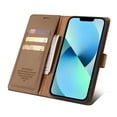 thumbnail image 1 of Allytech Flip Wallet Case for iPhone 13, with Credit Card Slots, Magnetic Clasp, Slim Thin RFID Blocking Premium PU Leather Shockproof Kickstand Cover Case for Women Men - Brown, 1 of 6