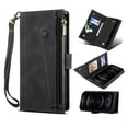 thumbnail image 1 of Allytech Flip Wallet Case for iPhone 15 Plus, Zipper Pocket Card Slots Kickstand Case with Shoulder Strap & Wrist Strap, Premium PU Leather Magnetic Clasp Shockproof Anti-Drop Case - Black, 1 of 11