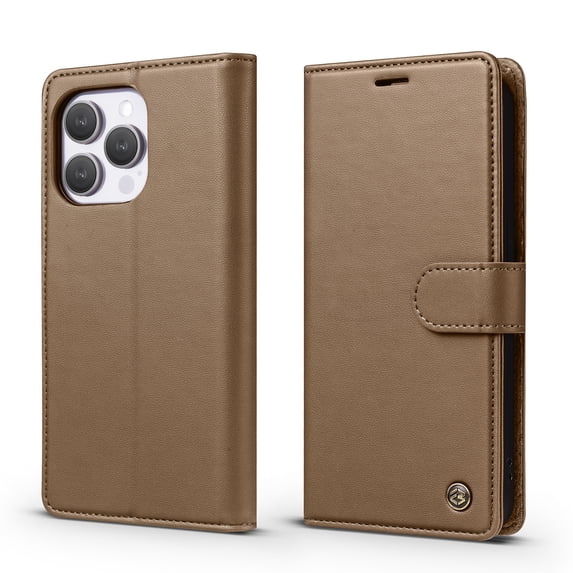 Allytech Flip Wallet Case for iPhone XR, with Credit Card Slots, Magnetic Clasp, Slim Thin RFID Blocking Premium PU Leather Shockproof Kickstand Cover Case for Women Men - Brown