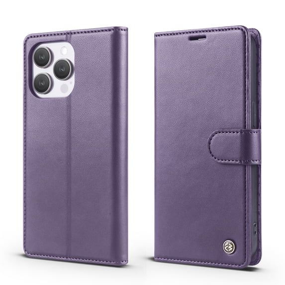 Allytech Flip Wallet Case for iPhone XS Max, with Credit Card Slots, Magnetic Clasp, Slim Thin RFID Blocking Premium PU Leather Shockproof Kickstand Cover Case for Women Men - Purple