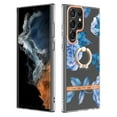 thumbnail image 1 of Allytech Floral Design Series Slim Shell Ring Holder Kickstand Shockproof Soft TPU Back Cover Cell Phone Case for Samsung Galaxy S24 Ultra,Blue Flower, 1 of 4
