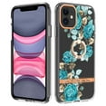 thumbnail image 1 of Allytech Floral Series Soft TPU Back Cover Ring Holder Kickstand Bumper Translucent Shockproof Slim Shell Cell Phone Case Cover for Apple iPhone 11, Green Flower, 1 of 4