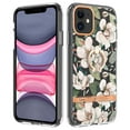 thumbnail image 1 of Allytech Floral Series Soft TPU Back Cover Ring Holder Kickstand Bumper Translucent Shockproof Slim Shell Cell Phone Case Cover for Apple iPhone 12, Flower, 1 of 4