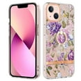 thumbnail image 1 of Allytech Floral Series Soft TPU Back Cover Ring Holder Kickstand Bumper Translucent Shockproof Slim Shell Cell Phone Case Cover for Apple iPhone 15, Rose, 1 of 4