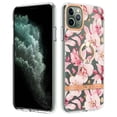 thumbnail image 1 of Allytech Floral Series Soft TPU Back Cover Ring Holder Kickstand Bumper Translucent Shockproof Slim Shell Cell Phone Case Cover for Apple iPhone 11 Pro Max, Pink Flower, 1 of 4