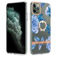 thumbnail image 1 of Allytech Floral Series Soft TPU Back Cover Ring Holder Kickstand Bumper Translucent Shockproof Slim Shell Cell Phone Case Cover for Apple iPhone 11 Pro Max, Blue Flower, 1 of 4