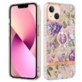 thumbnail image 1 of Allytech Floral Series Soft TPU Back Cover Ring Holder Kickstand Bumper Translucent Shockproof Slim Shell Cell Phone Case Cover for Apple iPhone 13, Rose, 1 of 4