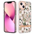 thumbnail image 1 of Allytech Floral Series Soft TPU Back Cover Ring Holder Kickstand Bumper Translucent Shockproof Slim Shell Cell Phone Case Cover for Apple iPhone 15 Pro Max, Flower, 1 of 1