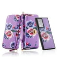 thumbnail image 1 of Allytech Flower Case for Galaxy Note 20 Ultra Wallet Cover for Women, PU Leather Detachable Luxury RFID Protected Card Holder Case with Hand/Shoulder Strap for Galaxy Note 20 Ultra 6.9" 2020, Purple, 1 of 12