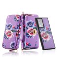 thumbnail image 1 of Allytech Flower Case for Galaxy Note 20 Wallet Cover for Women, PU Leather Detachable Luxury RFID Protected Card Holder Case with Hand/Shoulder Strap Case for Samsung Galaxy Note 20 6.7" 2020, Purple, 1 of 12