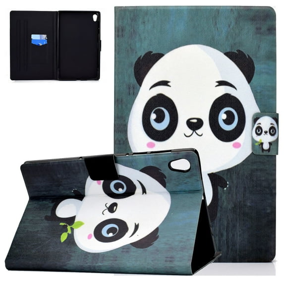 Allytech Folio Case for Lenovo Tab M10 HD 2nd Gen TB-X306X / Smart Tab M10 HD 2nd Gen TB-X306F, Slim Shell Lightweight Shockproof Auto Sleep Wake Protection Multi Angle Viewing Stand, Panda