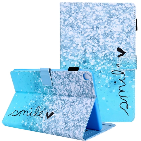 Allytech Folio Case for Samsung Galaxy Tab S5e 10.5" 2019 Released T720 T725, Slim Corner Protection Folio Flip Shockproof Pencil Holder Cover with Multi Angle Viewing Stand, Blue Glitter