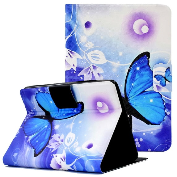Allytech Folio PU Leather Case for 6" Kindle Paperwhite (Fits 10th Gen 2018 and All Paperwhite Gen Prior to 2018), Smart Book Style Stand Card Holder Wallet Protective Case, Blue Butterfly