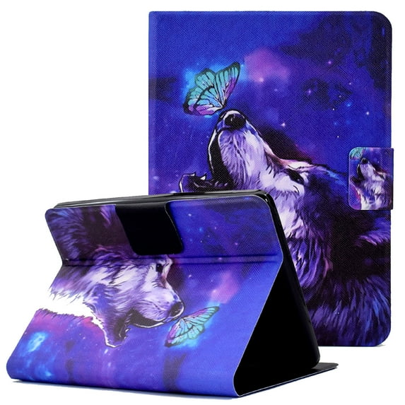 Allytech Folio PU Leather Case for 6" Kindle Paperwhite (Fits 10th Gen 2018 and All Paperwhite Gen Prior to 2018), Smart Book Style Stand Card Holder Wallet Protective Case, Butterfly & Wolf