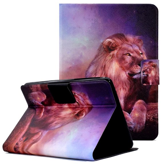 Allytech Folio PU Leather Case for 6" Kindle Paperwhite (Fits 10th Gen 2018 and All Paperwhite Gen Prior to 2018), Smart Book Style Stand Card Holder Wallet Protective Case, Big Lion