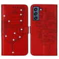 thumbnail image 1 of Allytech For Samsung Galaxy S21 FE Soft TPU Case,Stylish Diamond Embossed Butterfly PU Leather Shockproof Flip Wallet Holder Cover with Hand Strap.For Samsung Galaxy S21 FE,Red, 1 of 7