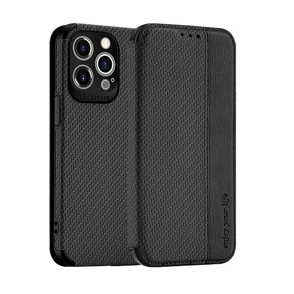 Allytech For iPhone 12 Pro Max 6.7 inch Card Slot Case,Luxury Magnetic PU Leather and Soft TPU Shockproof with Support Wireless Charging Cover.For iPhone 12 Pro Max,Black