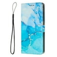 thumbnail image 1 of Allytech For iPhone 13 6.1 inch Card Slots Case,Stylish Painted Marble PU Leather Flip Wallet Holder 360 Protection Shockproof Cover with Detachable Wrist Strap.For iPhone 13,Blue, 1 of 10