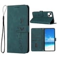 thumbnail image 1 of Allytech For iPhone 14 Plus 6.7 inch Wallet Case,Luxury Cute Love Heart Embossed Shockproof PU Leather Magnetic Closure Flip Card Slots Kickstand Cover with Detachable Wrist Strap.Green, 1 of 11