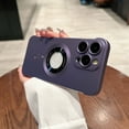 thumbnail image 1 of Allytech Frameless Case for iPhone 15 with Camera Lens Protector, [Compatible with MagSafe] Ultra Slim Lightweight Stylish Logo View Magnetic Shockproof Protective Case - Darkpurple, 1 of 7