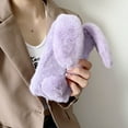 thumbnail image 1 of Allytech Furry Bunny Case Cover for Samsung Galaxy S23 Ultra, Chic Luxury Faux Fur Rabbit Design Girly Back Case for Girls Women Shockproof Bumper Soft Fluffy Cover - Purple, 1 of 8
