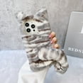 thumbnail image 1 of Allytech Furry Case Cover for Apple iPhone 12 Pro/12, Cute Tiger Design Back Cover Faux Fur Fashionable Shockproof Slim Fit Phone Case for Apple iPhone 12 Pro/12 - Gray, 1 of 7