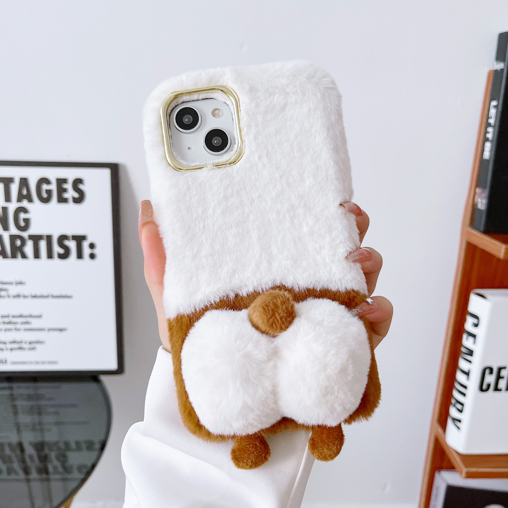 Allytech Furry Case for Apple iPhone XR, Cute Design Fashion Faux