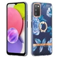thumbnail image 1 of Allytech Galaxy A03S Case Cover, Soft TPU Back Cover with Ring Holder Stand Shockproof Anti-Scratch Slim Fit Bumper Phone Case for Samsung Galaxy A03S, Blue Flower, 1 of 4