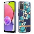 thumbnail image 1 of Allytech Galaxy A03S Case Cover, Soft TPU Back Cover with Ring Holder Stand Shockproof Anti-Scratch Slim Fit Bumper Phone Case for Samsung Galaxy A03S, Green Flower, 1 of 4
