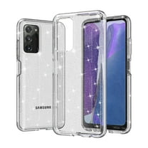 Allytech Galaxy A03s Case, Glitter Bling TPU Transparent Anti-Scratch Shockproof Bumper Anti-Yellow Slim Case Cover for Samsung Galaxy A03s 6.5" - White