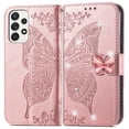 thumbnail image 1 of Allytech Galaxy A03s Wallet Case, Bling Diamond Butterfly PU Leather Flip Cards Holder Hand Wrist Wallet Cover Case for Samsung Galaxy A03s 6.5" - Rosegold, 1 of 6