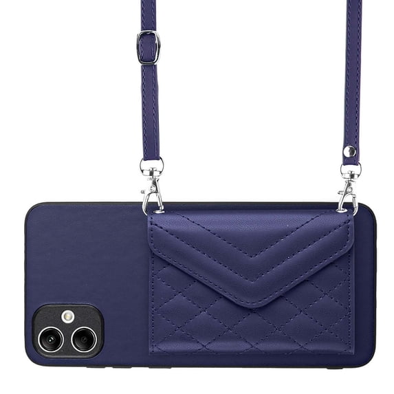 Allytech Galaxy A04E Wallet Case with Shoulder Strap, Luxury PU Leather RFID Blocking Protectve Anti-Scratch Bumper Cards Slots Magnetic Closure Phone Case Cover for Samsung Galaxy A04E, Blue