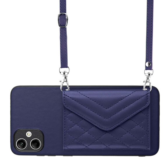 Allytech Galaxy A04E Wallet Case with Shoulder Strap, Luxury PU Leather RFID Blocking Protectve Anti-Scratch Bumper Cards Slots Magnetic Closure Phone Case Cover for Samsung Galaxy A04E, Blue