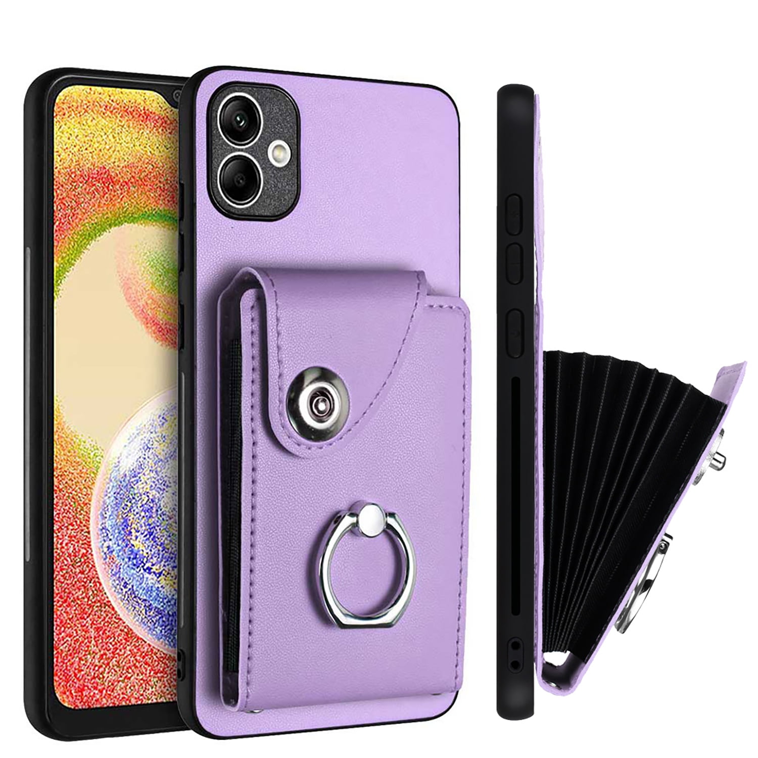 Allytech Galaxy A05 Wallet Case with Ring Holder Stand