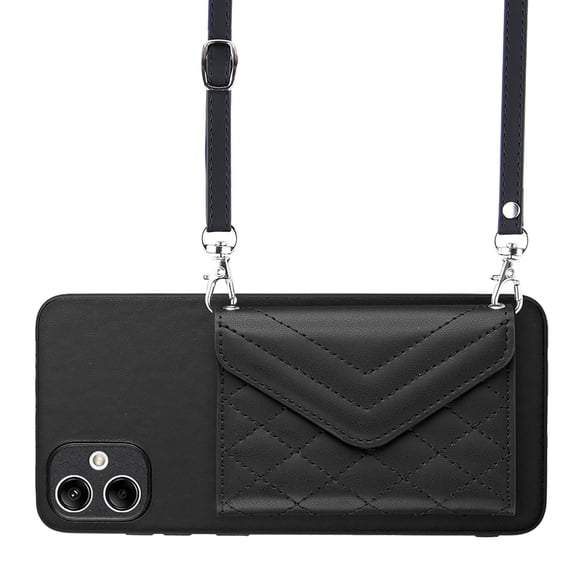 Allytech Galaxy A05 Wallet Case with Shoulder Strap, Luxury PU Leather RFID Blocking Protectve Anti-Scratch Bumper Cards Slots Magnetic Closure Phone Case Cover for Samsung Galaxy A05, Black