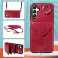 thumbnail image 1 of Allytech Galaxy A05s Case Wallet with Cards Holder & Detachable Shoulder Strap, Ring Holder Kickstand Vintage PU Leather Shockproof Wallet Case Cover for Samsung Galaxy A05s - Red, 1 of 1