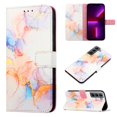 thumbnail image 1 of Allytech Galaxy A12 4G Case (Not for A12 5G), PU Leather Luxury Marble Kickstand Protective Scratch Resistant Cards Holders Hand Strap Wallet Case Cover for Samsung Galaxy A12 4G - White Marble, 1 of 7