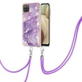 thumbnail image 1 of Allytech Galaxy A12 Case, A12 Case Cover, Flexible TPU Rubber Marble Serious Shockproof Anti-scratch Heavy Duty Protection Shoulder Strap Case Cover for Samsung Galaxy A12, Purple, 1 of 4