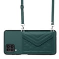 thumbnail image 1 of Allytech Galaxy A12 Wallet Case with Shoulder Strap, Luxury PU Leather RFID Blocking Protectve Anti-Scratch Bumper Cards Slots Magnetic Closure Phone Case Cover for Samsung Galaxy A12, Green, 1 of 9