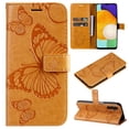 thumbnail image 1 of Allytech Galaxy A13 5G Case [NOT for A13 4G], Big Butterfly Embossed Kickstand Flip Cover Shockproof Drop Protection Wrist Strap Cards Holder Wallet Case for Samsung Galaxy A13 5G - Yellow, 1 of 6